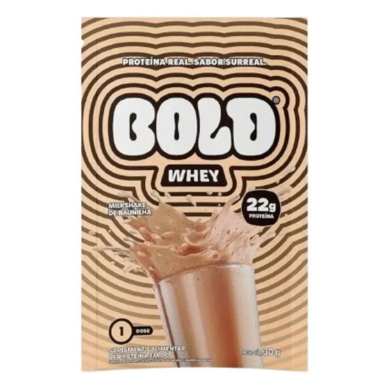 Whey Protein Sache 22g Concentra Milkshake Baunilha 30g Bold