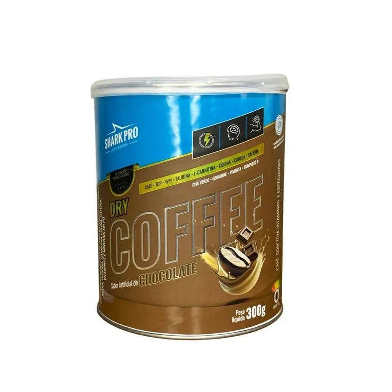Dry Coffee 300g Chocolate Shark Pro Treino Energico E Focado