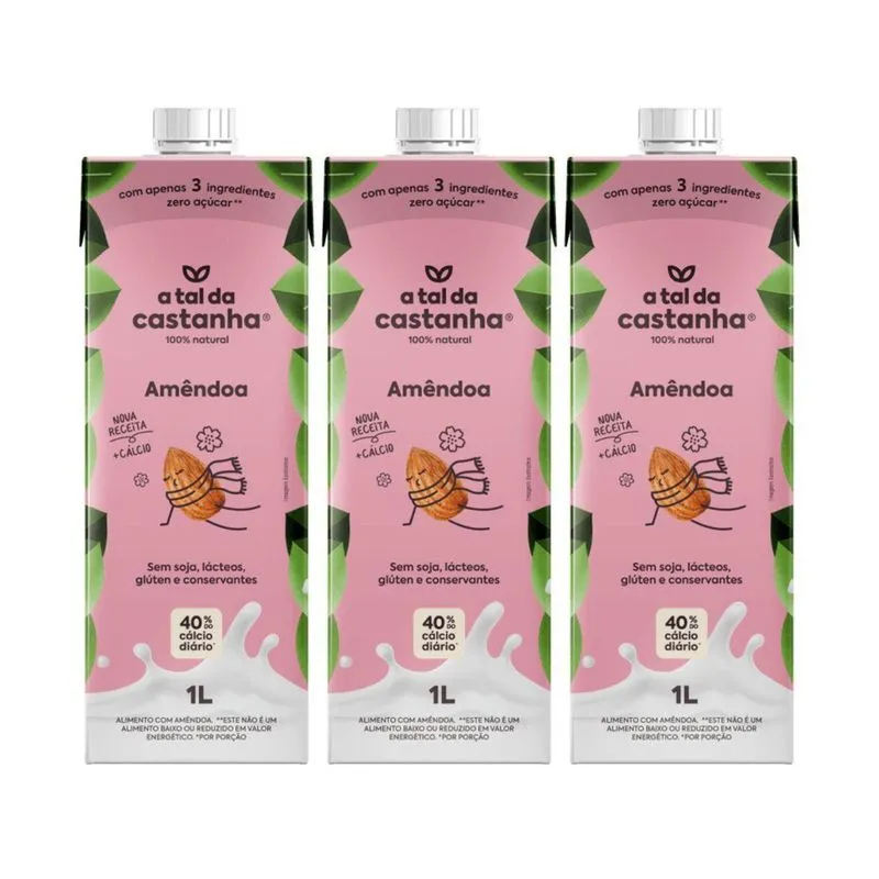 Kit 3 Bebida Vegetal Plant Based Amendoa 1l Tal Da Castanha