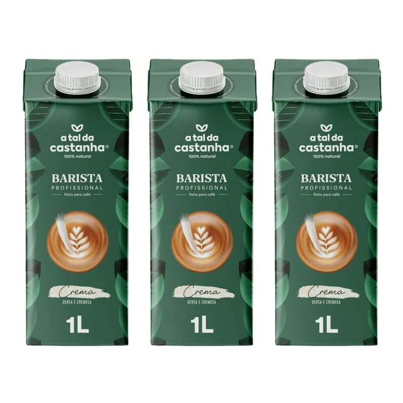 Kit 3 Bebida Veg Barista Castanha E Aveia 1l Tal Da Castanha