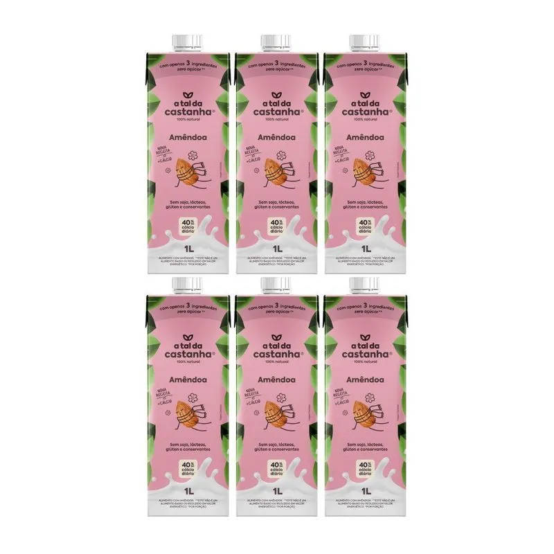 Kit 6 Bebida Vegetal Plant Based Amendoa 1l Tal Da Castanha