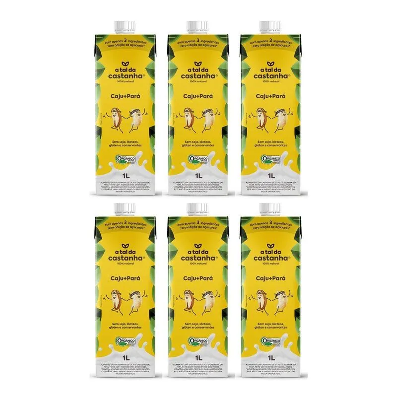 Kit 6 Bebida Vegetal Caju E Para 1l Natural Tal Da Castanha
