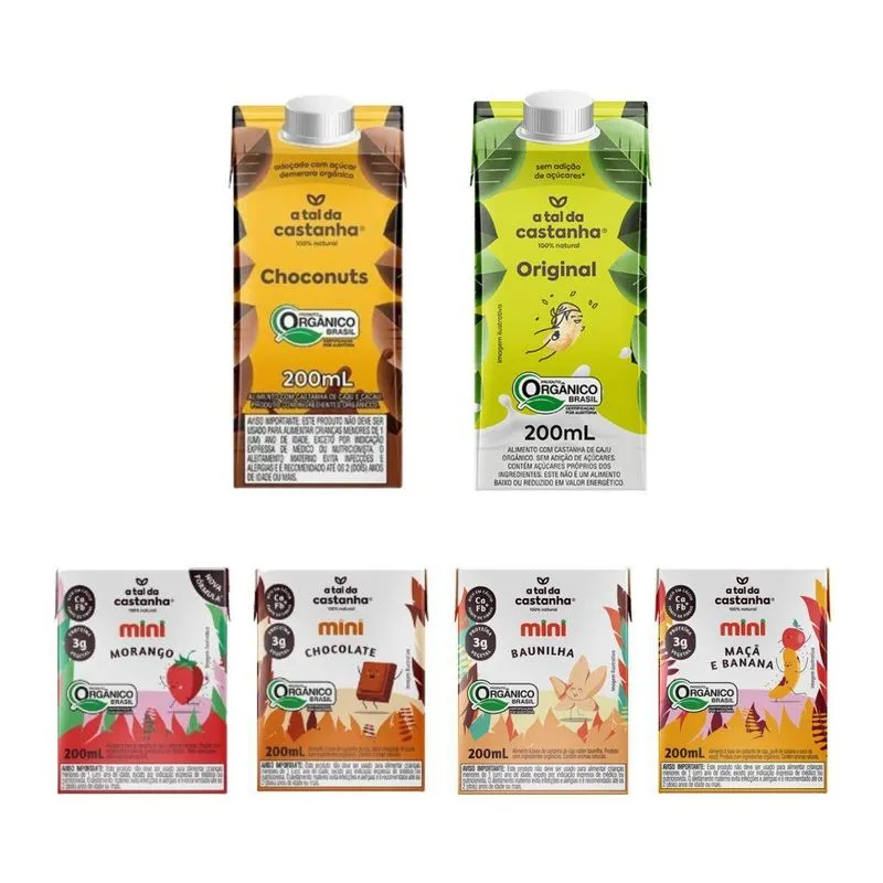 Kit 6 Bebidas Plant Based Vegana E Natural A Tal Da Castanha