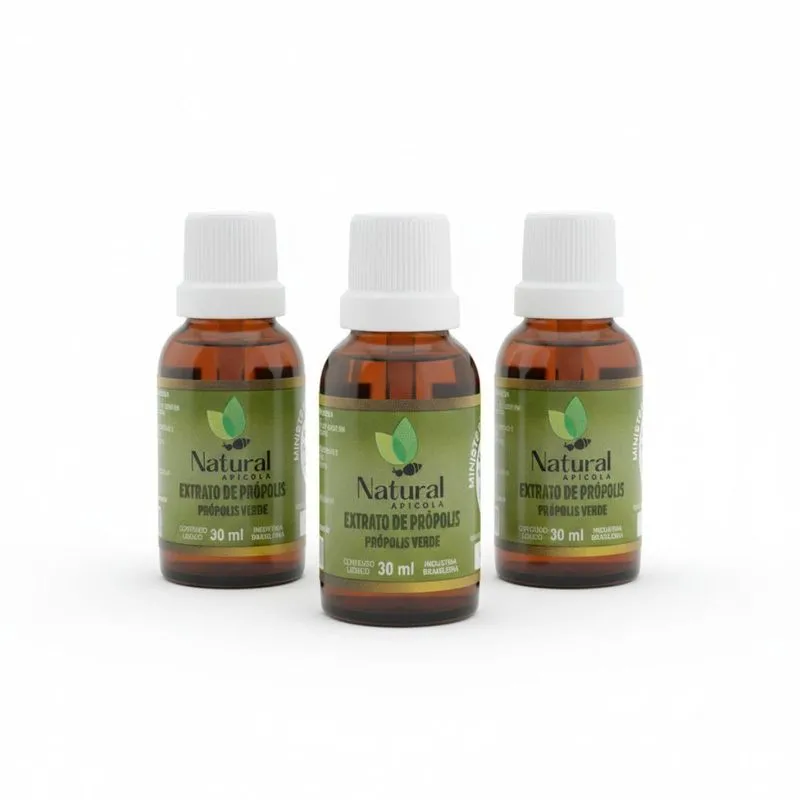 Kit 3 Extrato De Propolis Verde 30 Ml Sem Conservantes