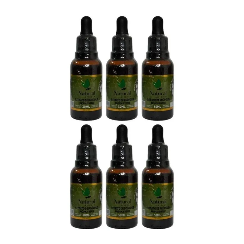 Kit 6 Extrato De Propolis Verde 30 Ml Gotas Natural Apicola