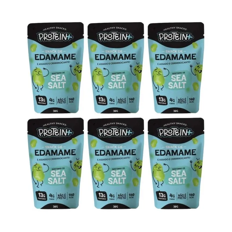 Kit 6 Edamame Sea Salt Snack Fit 13g Prot 30g Protein Plus