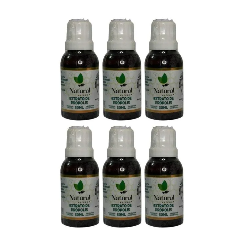 Kit 6 Extrato De Propolis 30 Ml Natural Sem Conservantes