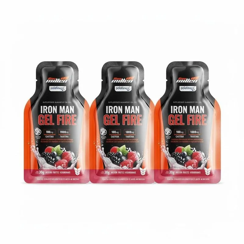 Kit 3 Iron Man Gel Fire Acai Com Guarana Energia E Força 30g
