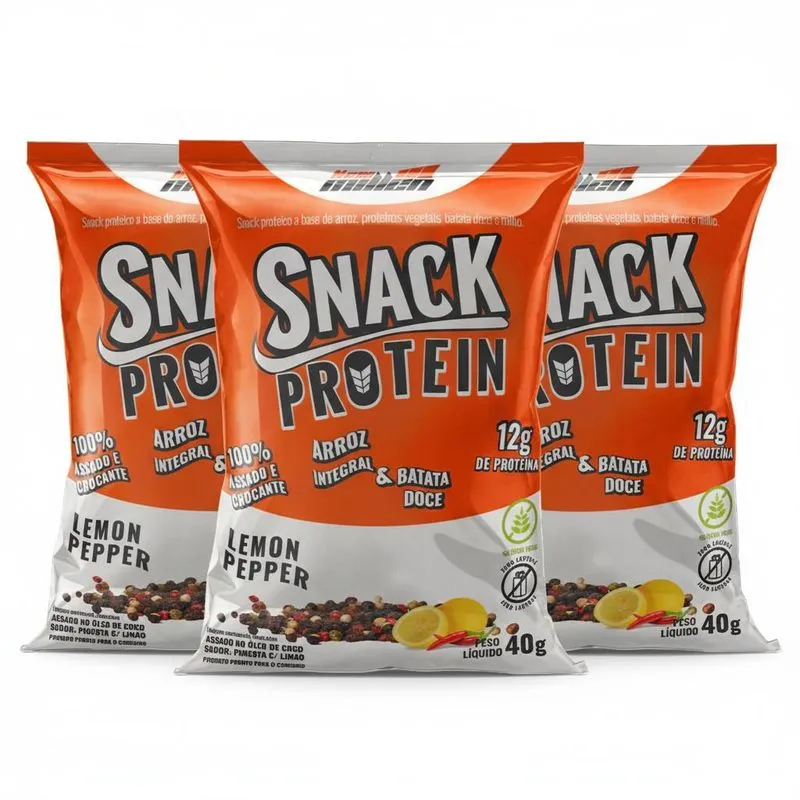 Kit 3 Snack Protein Nutritivo Lenon Pepper 12g De Proteina