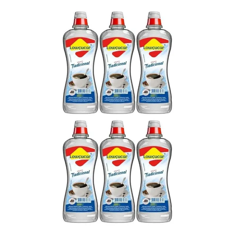 Kit 6 Adoçante Tradicional Liquido Sem Gluten 100ml Lowçucar