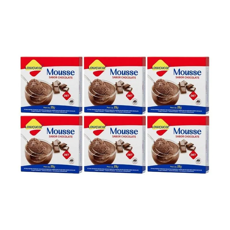 Kit 6 Mistura Mousse De Chocolate Diet Zero 25g Lowçucar