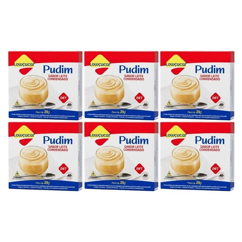 Kit 6 Mistura Diet Zero Pudim Leite Condensado 25g Lowçucar