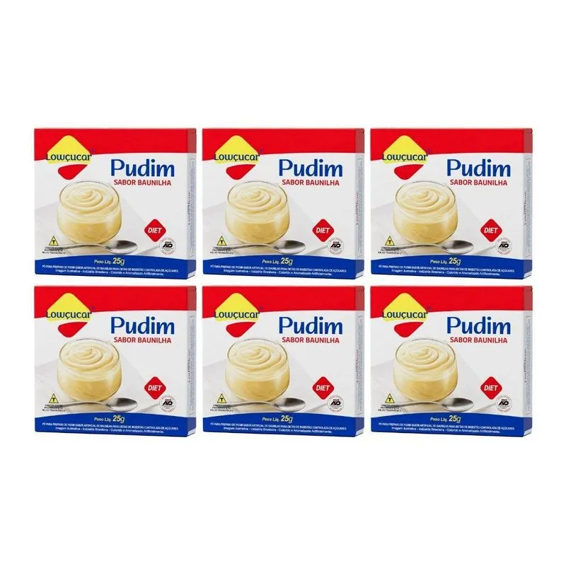 Kit 6 Mistura Diet Zero Para Pudim Baunilha 25g Lowçucar