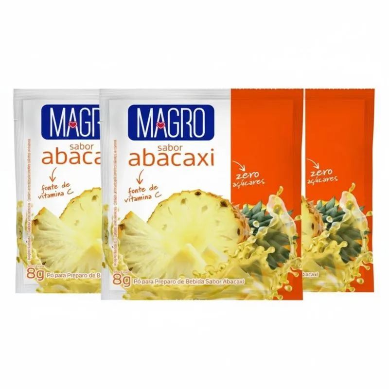 Kit 3 Refresco Diet Abacaxi Zero Aç Fonte De Vit C 8g Magro