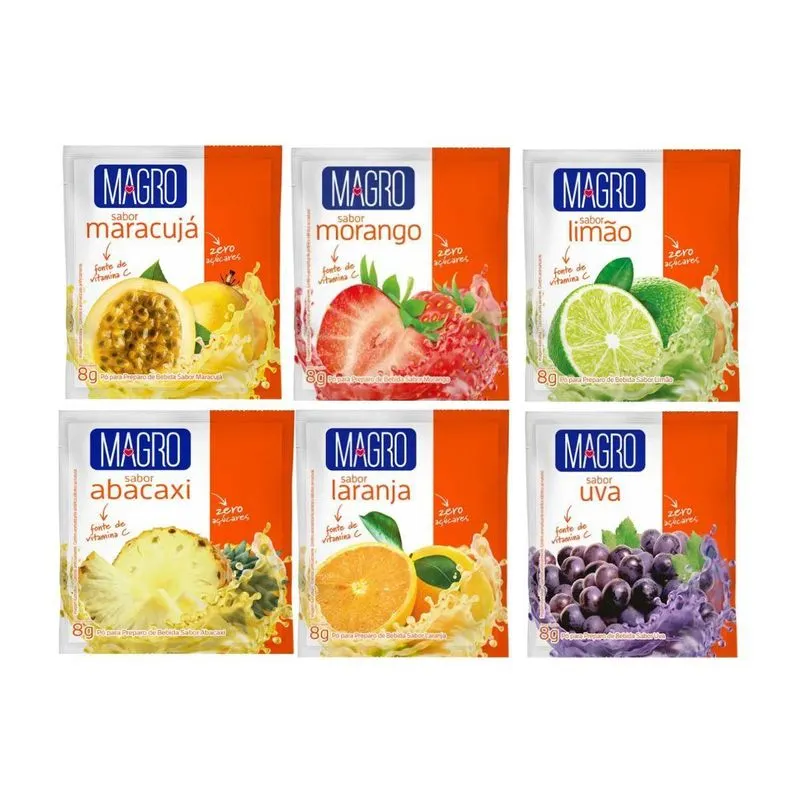 Mix 6 Sabores Refrescos Zero Açucar Fonte De Vitaminas Magro