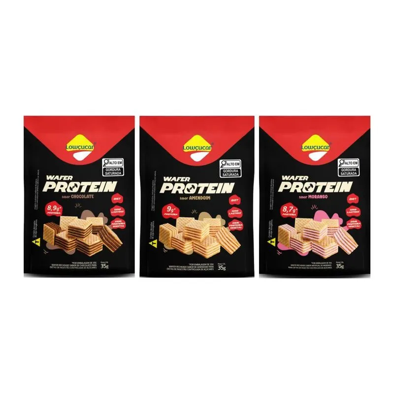Mix 3 Wafer Protein Diet Zero Lactose 35g Lowçucar