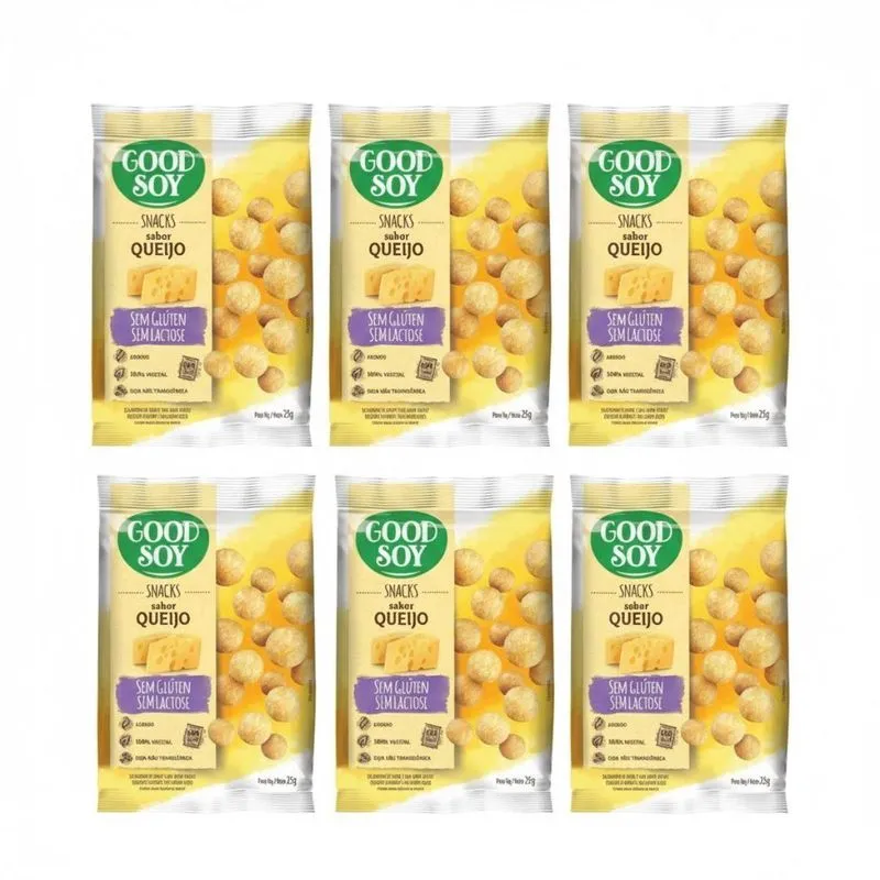 Kit 6 Snacks Queijo 25g Goodsoy Sem Gluten E Sem Lactose