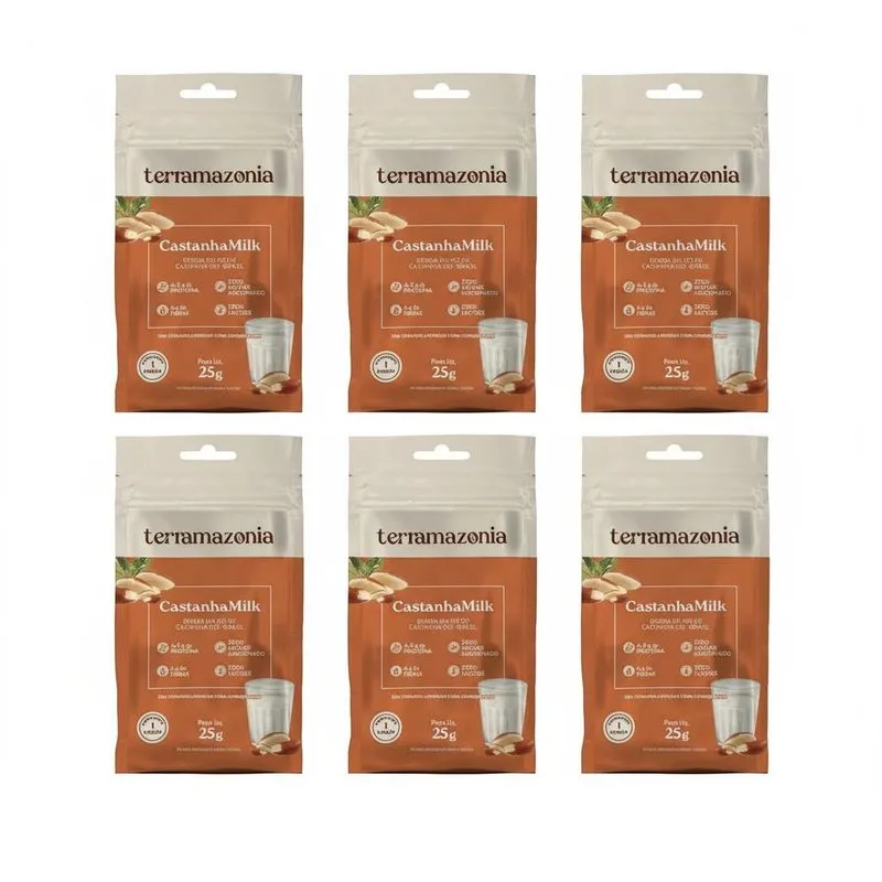 Kit 6 Castanhamilk Leite Em Po Vegetal De Castanha 25g