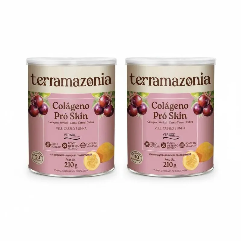 Kit 2 Colageno Pro Skin 210g Suplemento Natural Para Pele