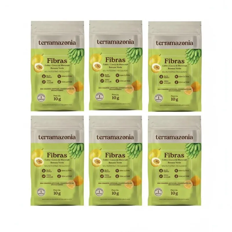 Kit 6 Fibras Naturais Soluveis Organico 10g Zero Açucar