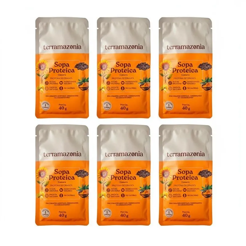 Kit 6 Sopa Proteica Cumaru 14g Proteina Vegetal Natural 40g