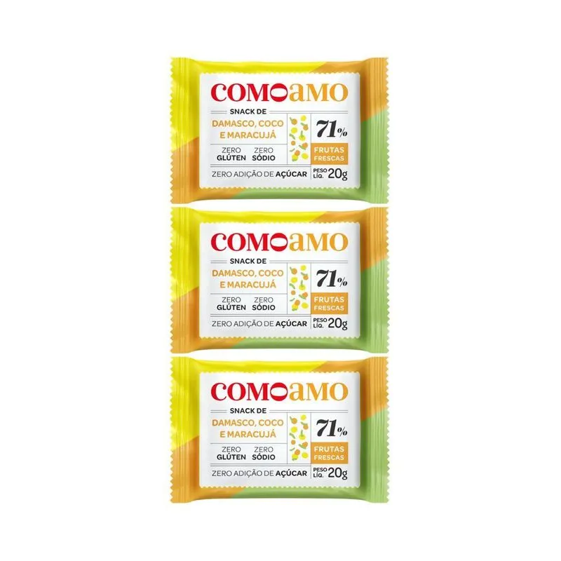 Kit 3 Coco, Damasco E Maracuja Zero Adição De Açucar 20g