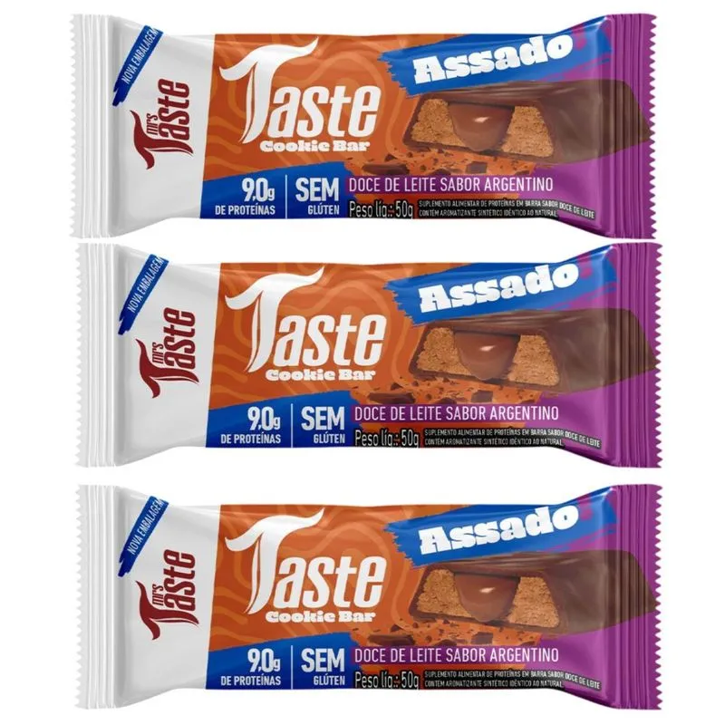 Kit 3 Barra De Proteina Doce De Leite 50g 9g De Proteina