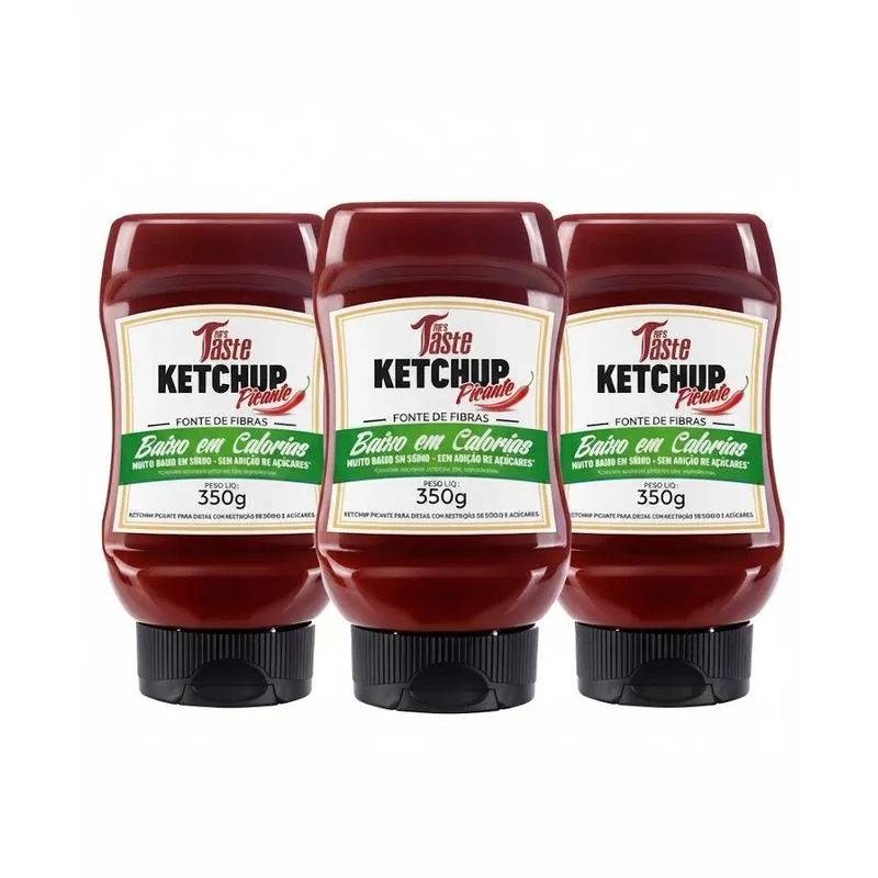Kit 3 Molho Ketchup Picante 350g Saudavel E Saboro Zero Aç