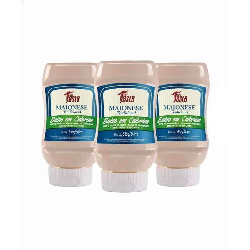 Kit 3 Molho Maionese 335g Saudavel E Saboroso Zero Açucar