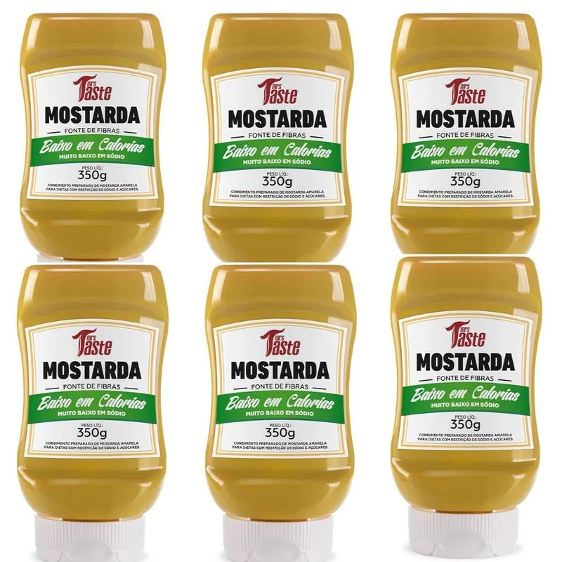 Kit 6 Molho Mostarda 350g Saudavel E Saboroso Zero Açucar