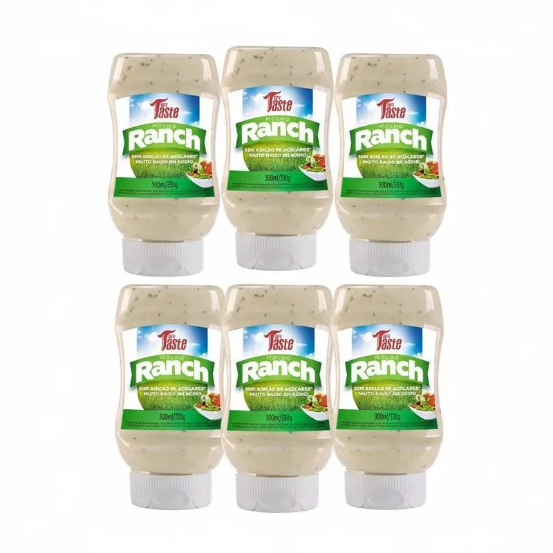 Kit 6 Molho Ranch 320g Saudavel E Saboroso Zero Açucar