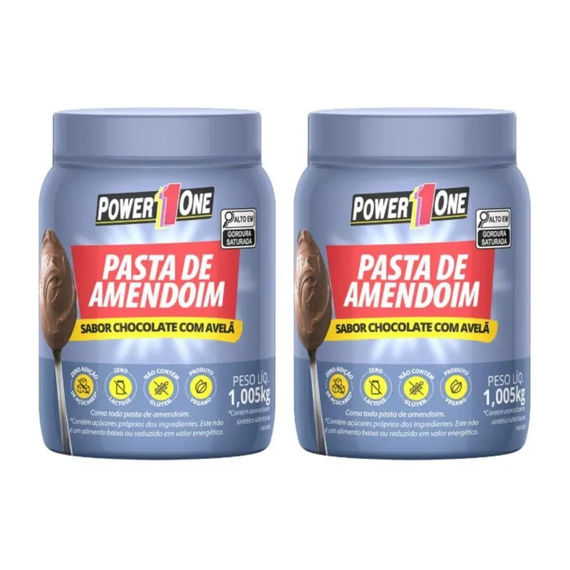 Kit 2 Pasta Amendoim Chocolate Com Avela Integral 1kg