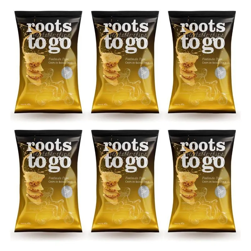 Kit 6 Chips Batata Doce Mostarda Dijon 45g Sem Gluten