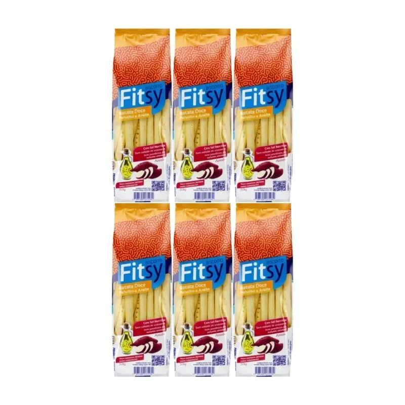 Kit 6 Palitos De Batata Doce Com Povilho E Azeite 50g Fitsy