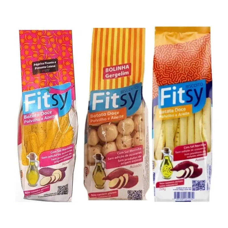 Mix 3 Snacks Naturais Povilho Fitsy Crocancia E Sabor