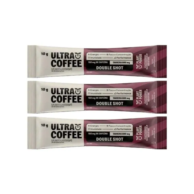 Kit 3 Suplemento Ultracoffe Double Shot 10g Alta Performance