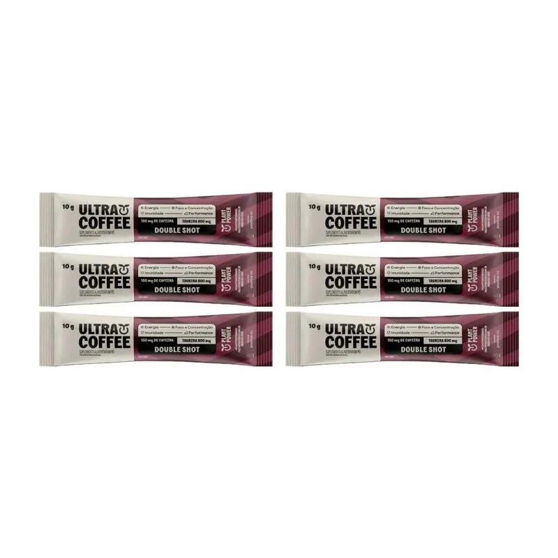 Kit 6 Plantbased Ultracoffe Double Shot 10g Alta Performance