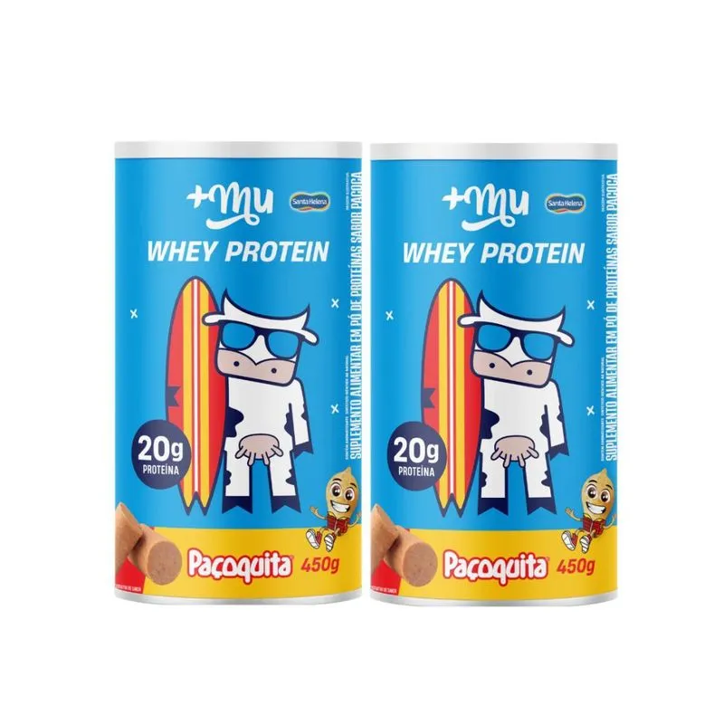 Kit 2 Whey Protein Concentrado Pote Paçoquita 20g Proteina