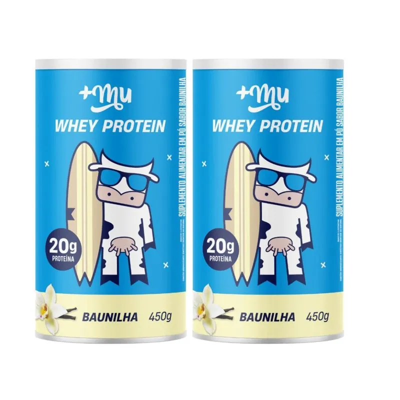 Kit 2 Whey Protein Concentrado Pote Baunilha 20g Proteina