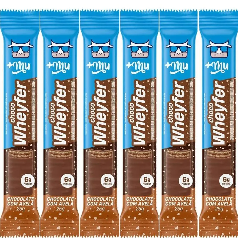 Kit 6 Choco Wheyfer Chocolate C Avelã Crocante 6g De Prot