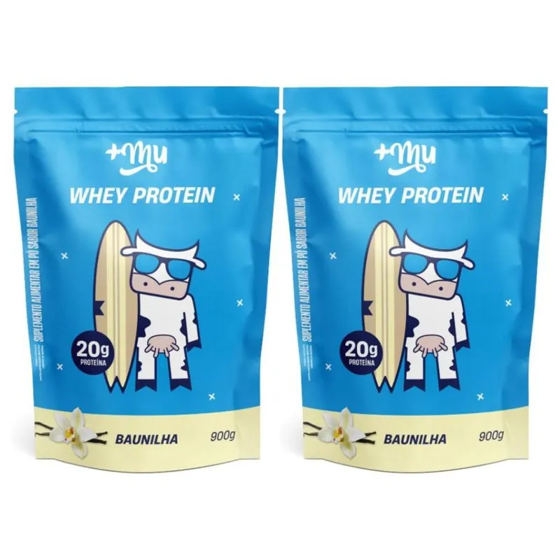 Kit 2 Whey Protein Concentrado Baunilha 20g De Proteína 900g