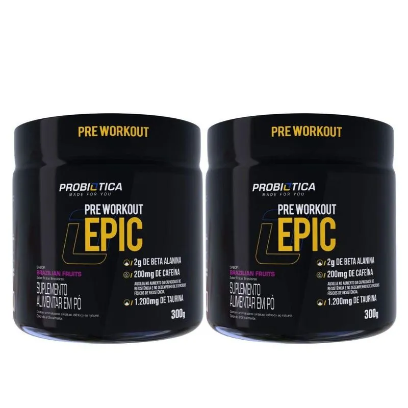 Kit 2 Pré Treino Epic Brazilian Fruits 300g Força E Foco
