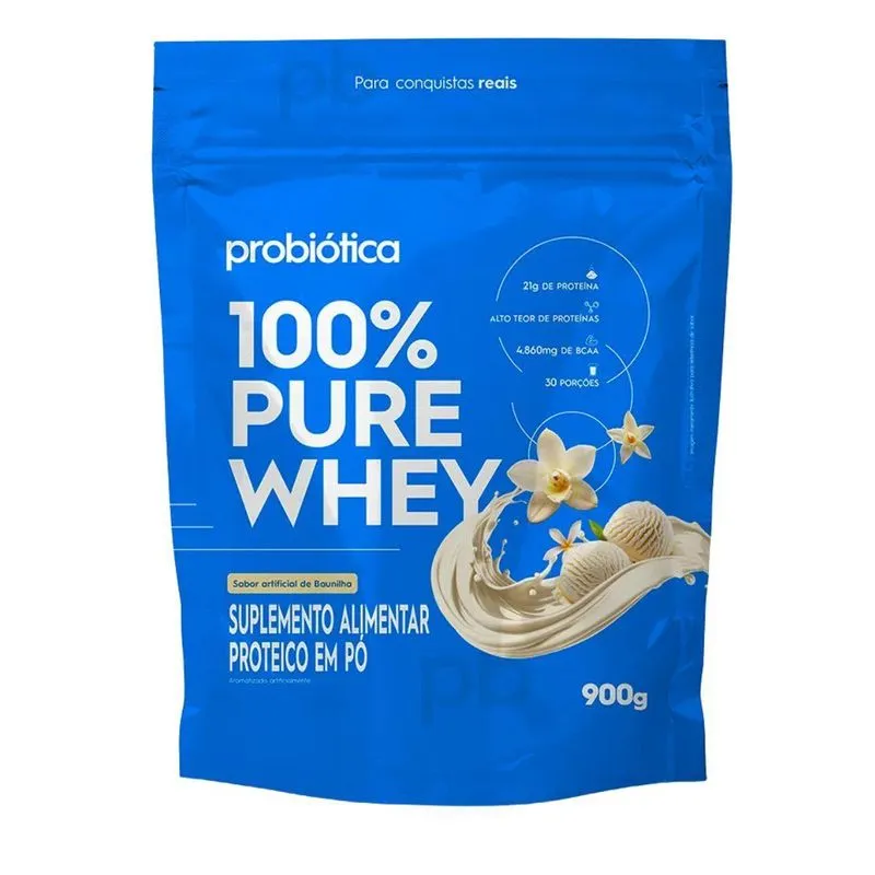 Whey Protein Concentrado 100% Pure Baunilha 24g De Prot 900g