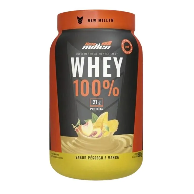Whey Protein 100% Pessego Com Manga 21g De Prot 900g