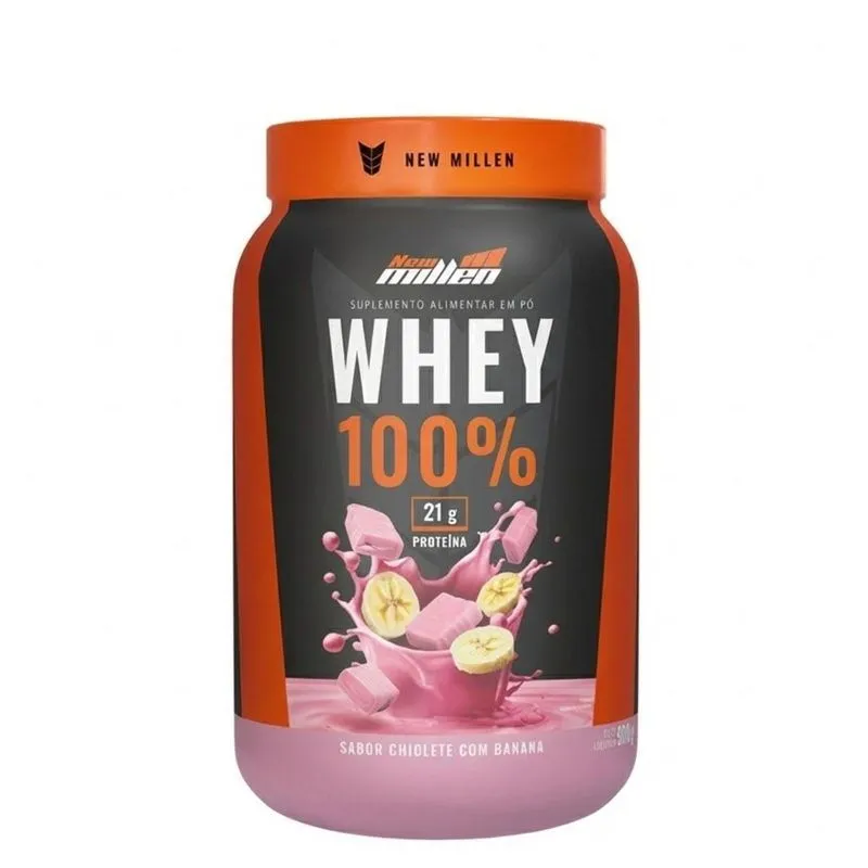 Whey Protein 100% Chiclete Com Banana 21g De Proteína 900g