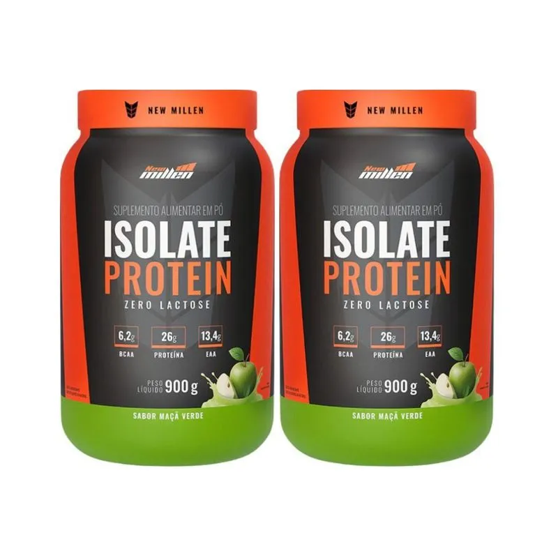 Kit 2 Whey Protein Isolado Maça Verde 26g De Prot 900g