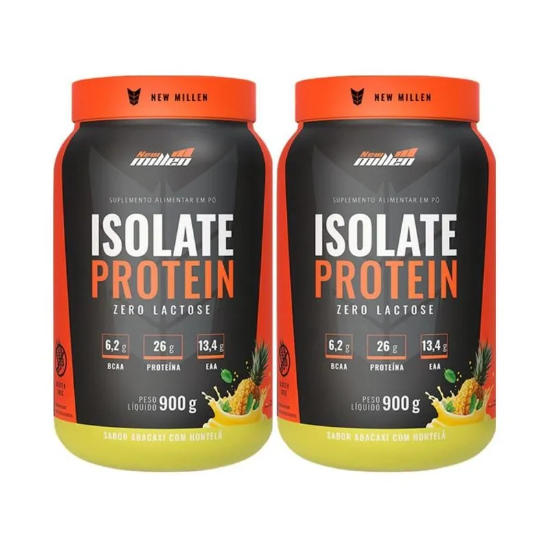 Kit 2 Whey Isolado Abacaxi C Hortelã 26g De Prot 900g
