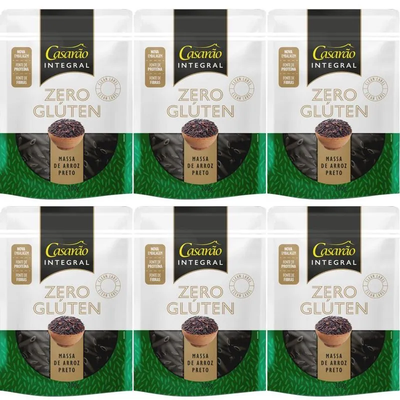 Kit 6 Penne Integral Premium Fonte De Prot Sem Gluten 300g