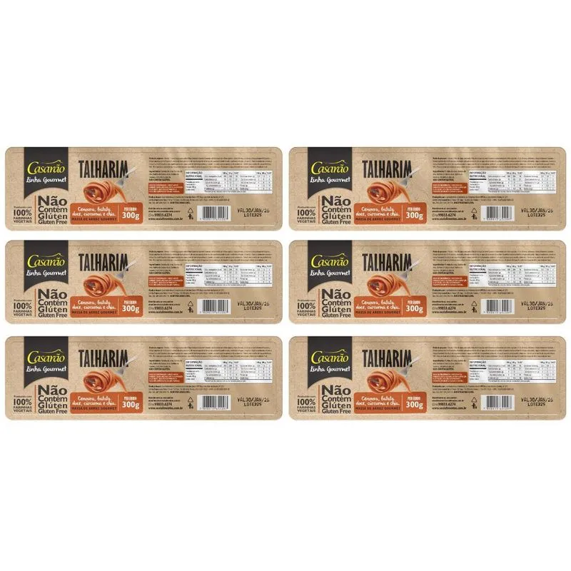 Kit 6 Talharim Cenoura Caseira Gourmet 300g Sem Gluten