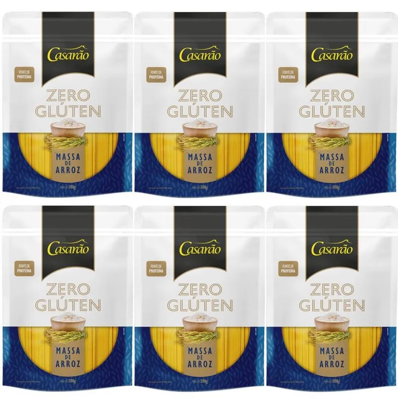 Kit 6 Massa Spaghetti Premium Fonte De Prot Sem Gluten 200g